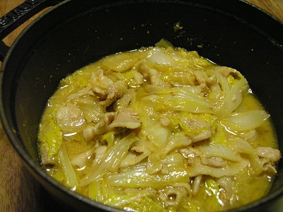 白菜と豚のクミン味噌煮